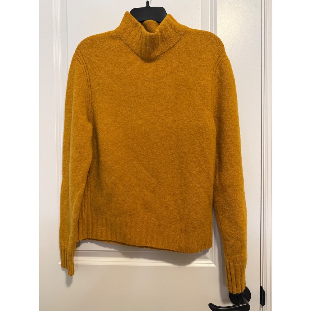 Point Sur Mock Neck Sweater Womens L Yellow Excellent Wool Alpaca Blend Cozy